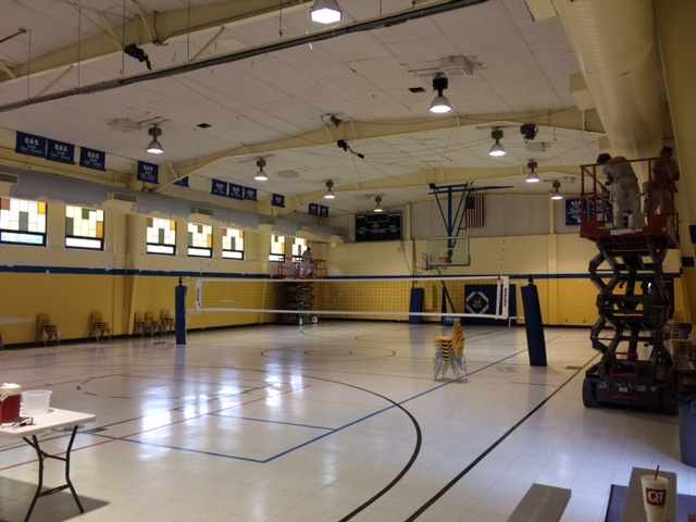 painting a gymnasium