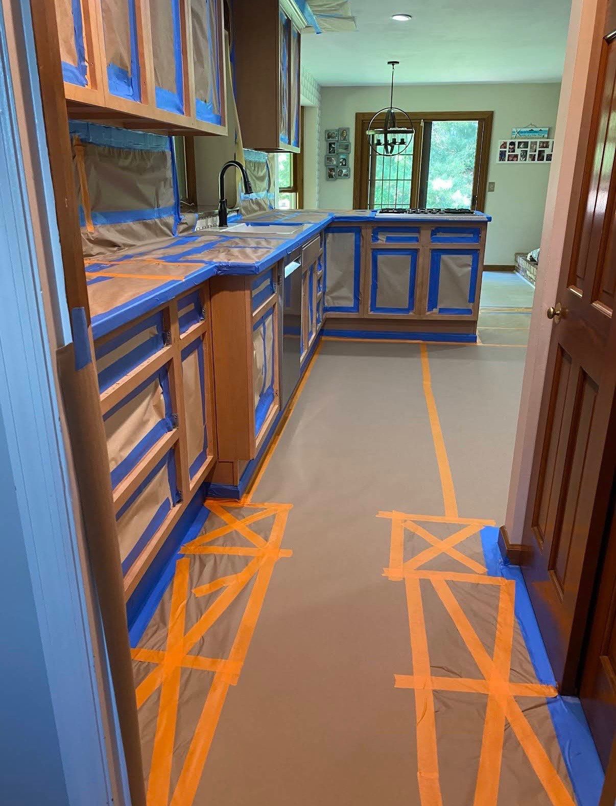 kitchen cabinet prep 2