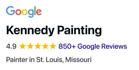 Screenshot of Kennedy Painting Google Review metrics with 4.9 stars and over 850 reviews